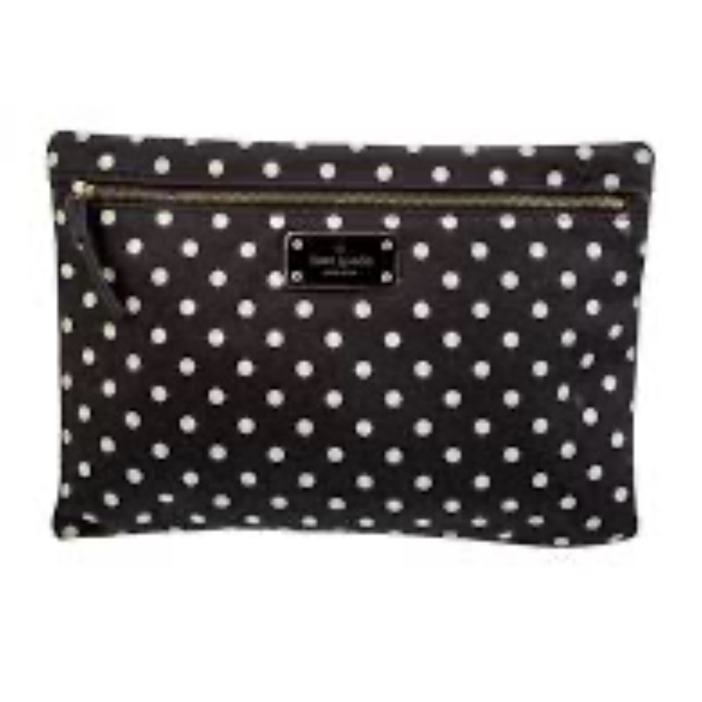Kate Spade Black and White Polka Dot Zippered Bag